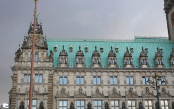 Teilansicht des Hamburger Rathauses, Außenansicht